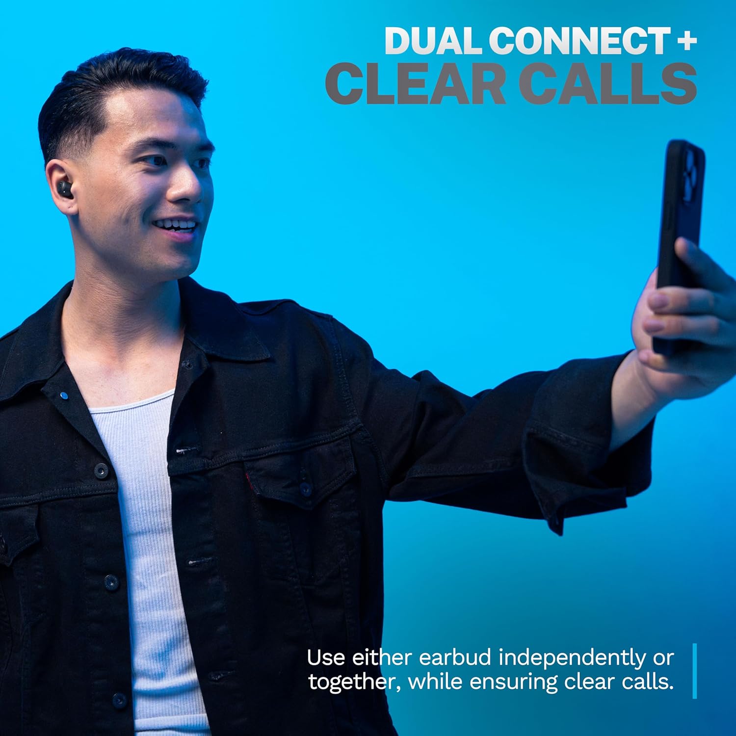 JLab Go Pop+ True Wireless Bluetooth Earbuds & Charging Case - Black, App Support, Dual Connect, IPX4 Sweat Resistance, Bluetooth 5 Connection, 3 EQ Sound Settings Signature, Balanced, Bass Boost